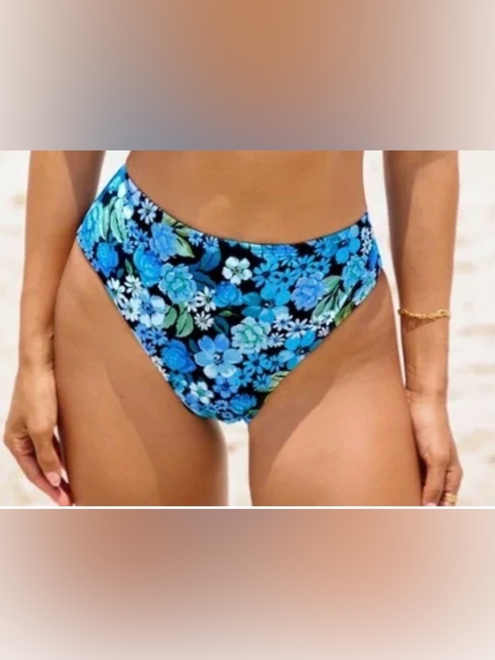 Cupshe โข NWT Blue Floral Bikini Bottom